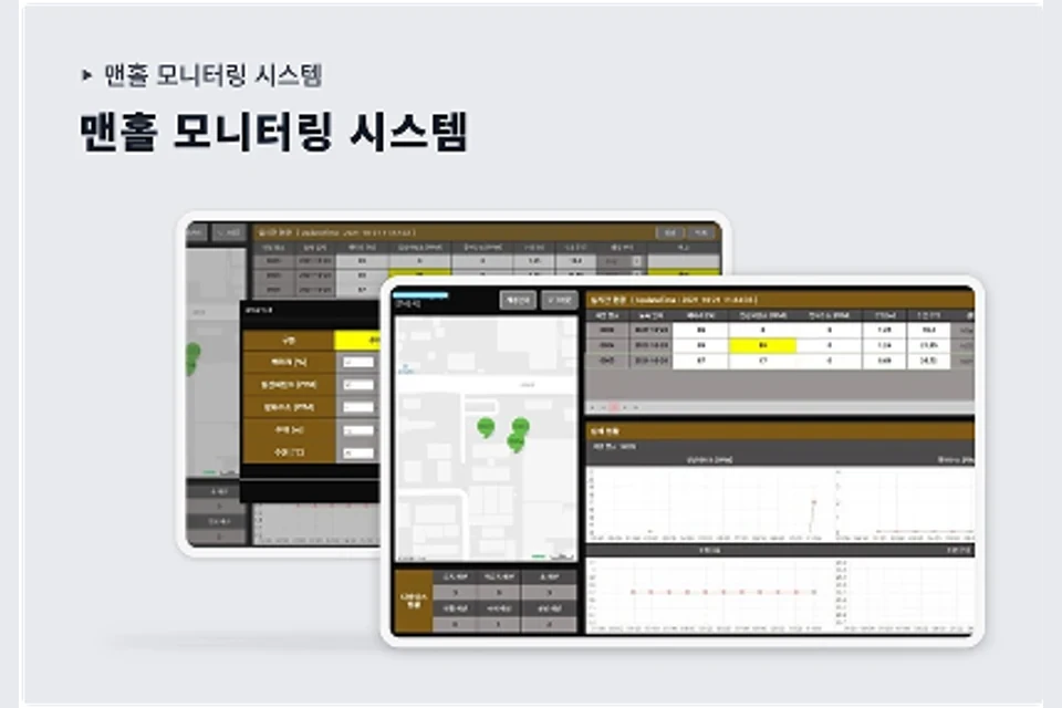 도시 맨홀 수위·상태 모니터링 구축 화면